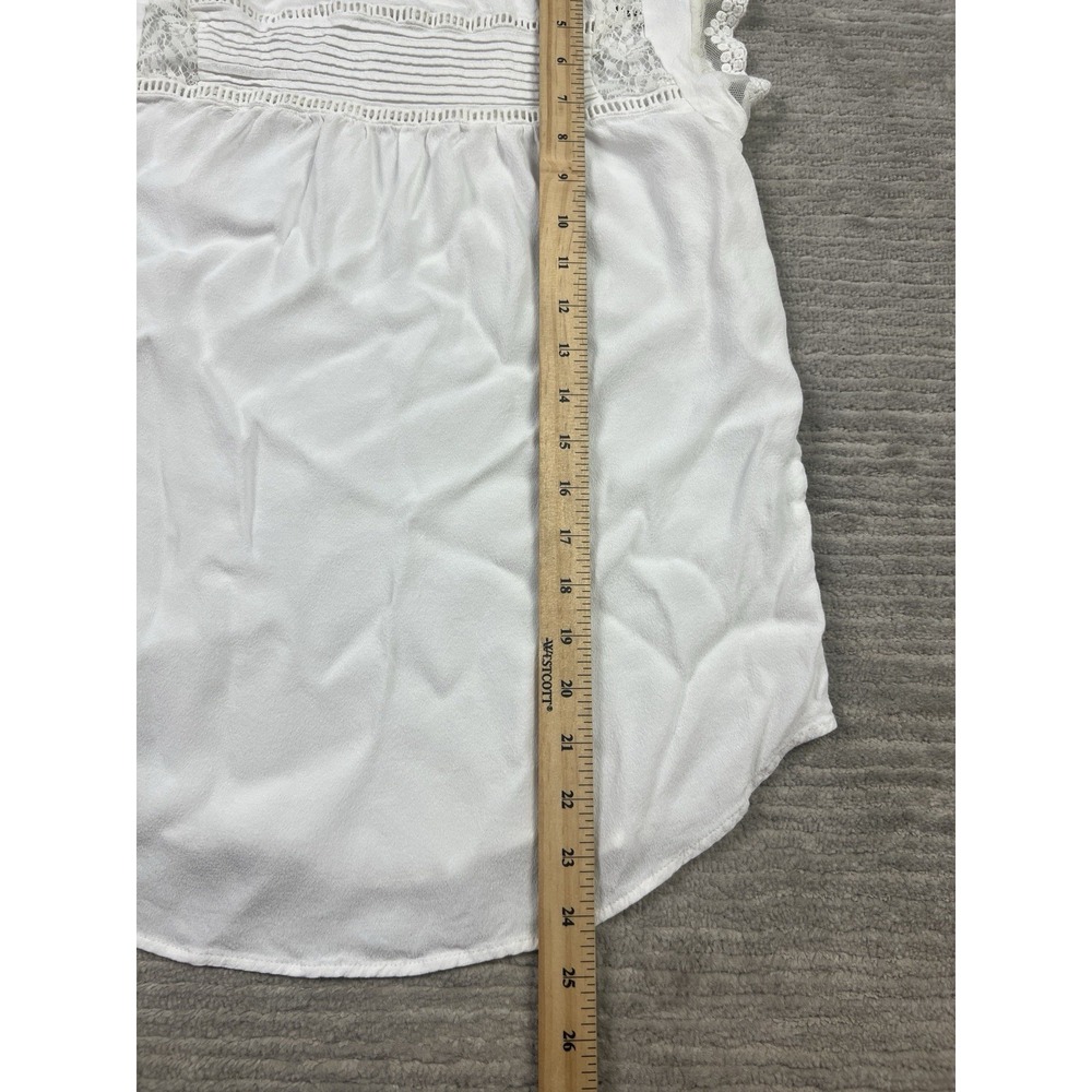 Daniel Rainn Top Womens Medium White Short Sleeve Lace Accent‎ Rayon - Picture 5 of 12